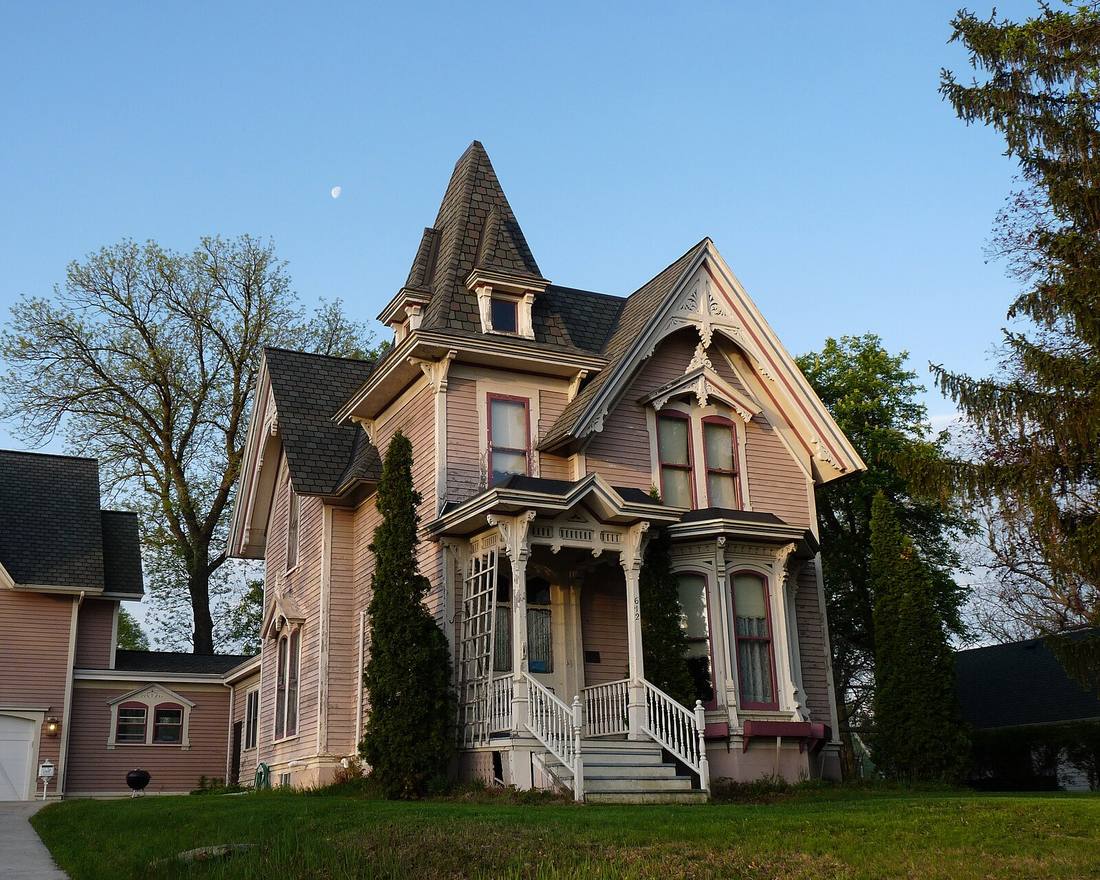 Victorian home with a turret tower and fine period woodwork